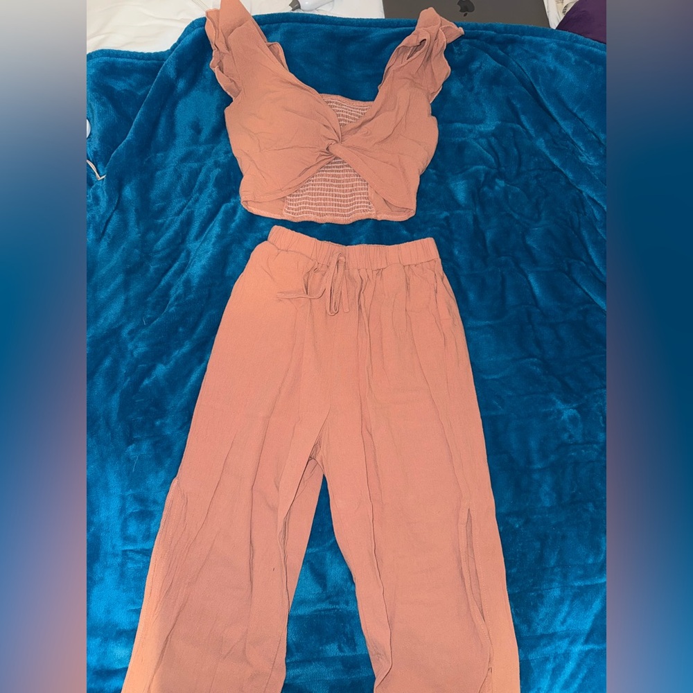 SHEIN peach Wide Leg Pants Jumpsuit